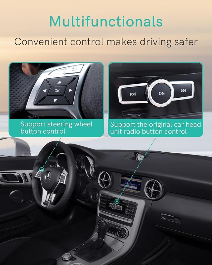 Bluetooth Car Audio Adapter for 2008-2012 Mercedes-Benz with AMI Port, Bluetooth Transmitter with aptX-HD Sound & AMI Cable