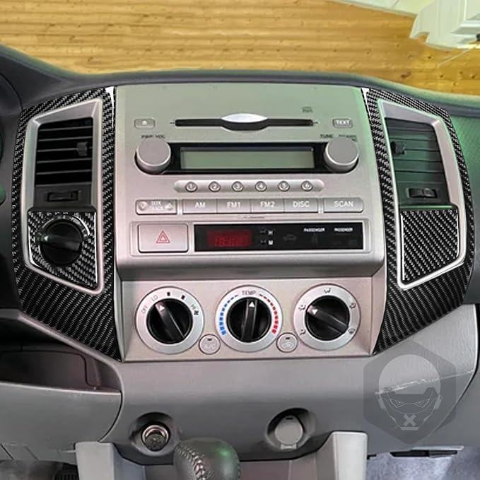 NVCNX Real Premium Carbon Fiber for Toyota 2nd Gen Tacoma Accessories 2005-2011 2006 2007 2008 2009 2010 Car Dash Center Air Vent Panel Cover Interior Trim Thick Overlay Sticker Decal 4PCs - Style D