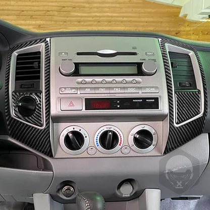 NVCNX Real Premium Carbon Fiber for Toyota 2nd Gen Tacoma Accessories 2005-2011 2006 2007 2008 2009 2010 Car Dash Center Air Vent Panel Cover Interior Trim Thick Overlay Sticker Decal 4PCs - Style D