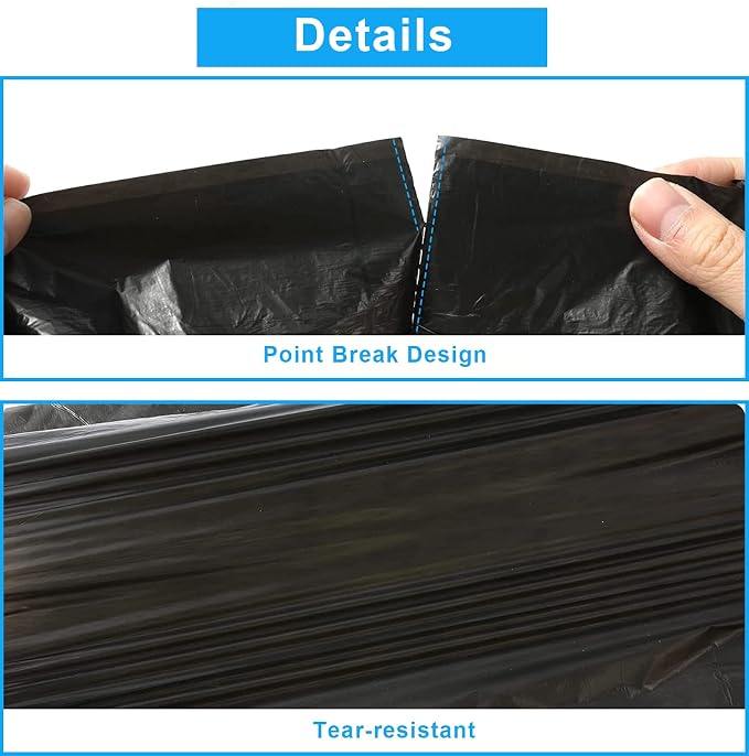 Mini Trash Bags, [9 Roll] Car Trash Bag,[PE]Mini Garbage Bags for Car Trash Can with Tear-Resistant Black Discreet Design Perfect Waste Disposal for Pet Home Office On-The-Go Travel