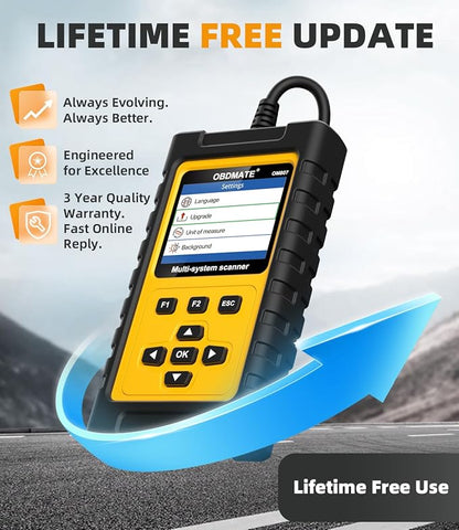 OBD2 Scanner for Mercedes Benz, OM807 Full System Diagnostic Tool with Resets (Oil/ETC/EPB/ABS/SAS/BAT Register...), Full OBDII Functions Read&Erase Fault Codes, Free Software Update
