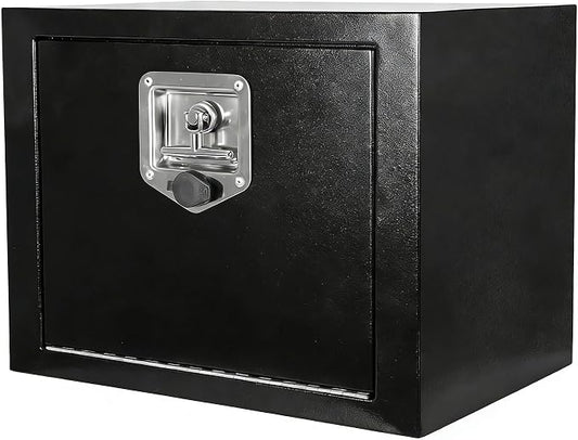 18" Underbody Truck Tool Box, Heavy Duty Steel Underbody Toolbox with T-Handle Lock & Weatherproof Seal, Lockable Truck Trailer Tool Box for Pickup, Flatbed, RV, Van, Utility Vehicles - 18 x 12 x 14