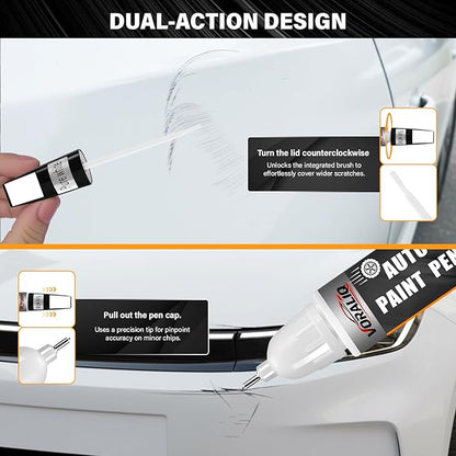 Touch Up Paint for Cars, 3-Pack - White Car Scratch Repair Pen, Color Accurate Automotive Touch Up Paint, Long-Lasting Scratch Resistance, Fast-Drying & User-Friendly, Safe & Water-Resistant for Automotive & Household Touch-Ups