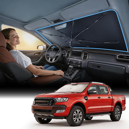 Nmoiss [Vinyl Coating Heat Shield] Windshield Sun Shade Umbrella Custom for Ranger, Protect Car from Sun Rays & Heat Damage Keep Cool and Protect Interior