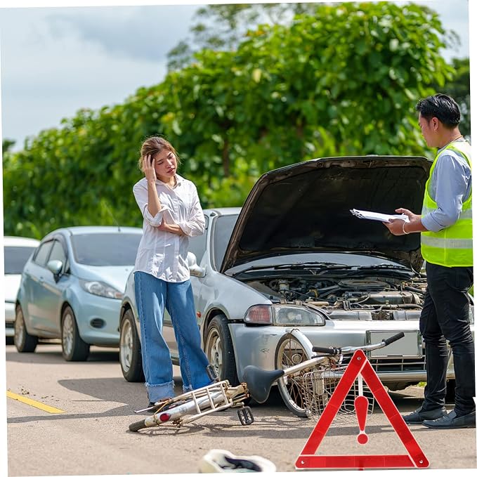 Mobestech 2pcs Car Warning Triangle Kit Reflective Emergency Signs for Vehicles Portable Tripod Warning Signs