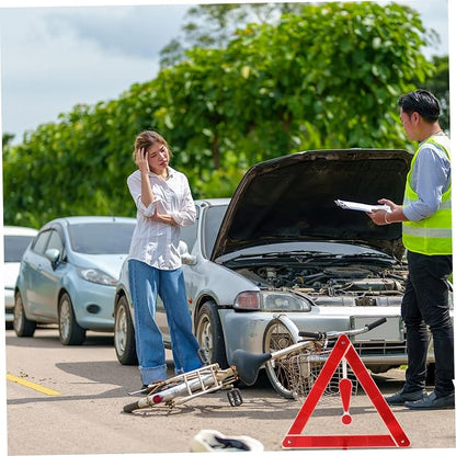 Mobestech 2pcs Car Warning Triangle Kit Reflective Emergency Signs for Vehicles Portable Tripod Warning Signs