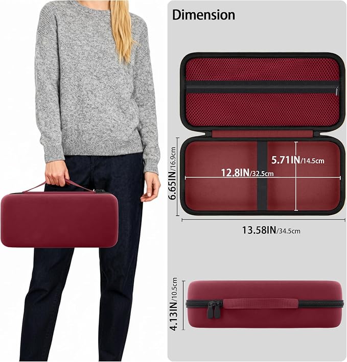 co2CREA Storage Case for Fanttik V8 Apex/Slim V8 Mate/V10 Apex/Slim V10 Mate Portable Mini Cordless Vacuum – Hard EVA Protective Carrying Bag with Accessory Organizer (Red Case)