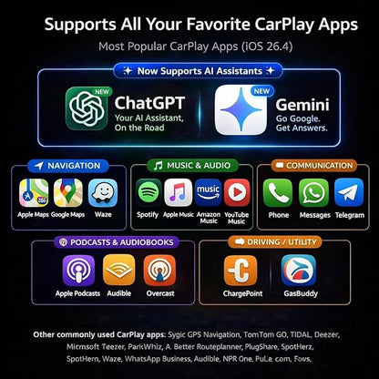 Ultra Compact Multi-User AUTO-Connect Wireless CarPlay Adapter 2026 for iPhone – Fast & Stable 5GHz Dual Band WiFi, Converts Wired to Wireless, USB-A/USB-C, for Cars 2016+, iOS 10+