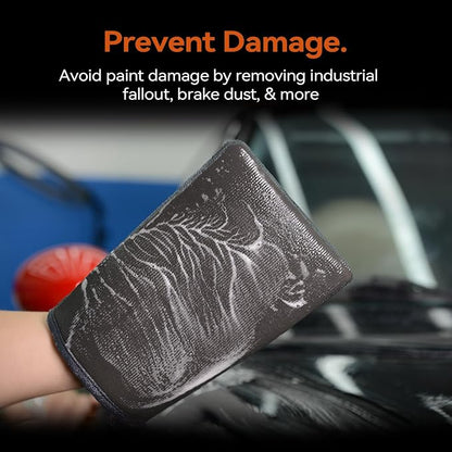 Premium Clay Mitt for Car Detailing – Advanced Grade Clay Bar Glove Removes Overspray, Water Spots, Iron & Rail Dust | Fast, Reusable, Scratch-Free