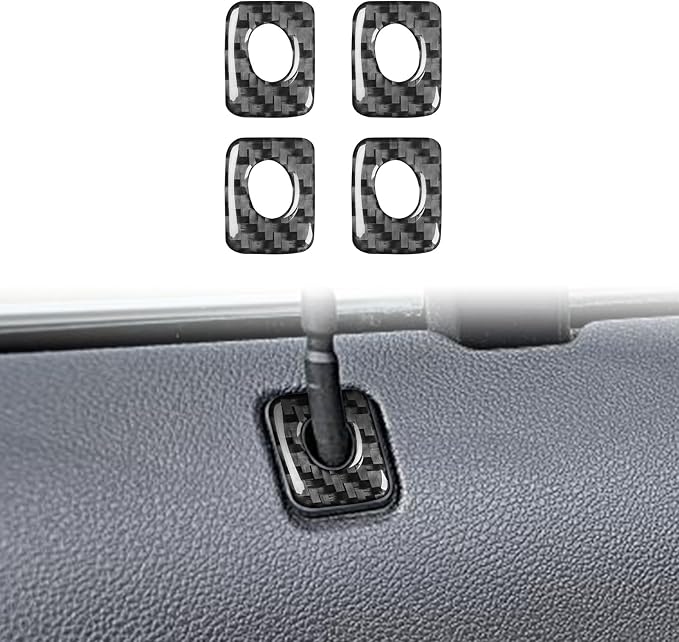 Premium Carbon Fiber Compatible with Ford Edge 2011-2014 2012 2013 SEL/Limited/SE/Sport Accessories Car Inner Door Lock Pin Rings Frame Cover Interior Trim Sticker Decal Black 4PCS