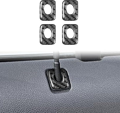 Premium Carbon Fiber Compatible with Ford Edge 2011-2014 2012 2013 SEL/Limited/SE/Sport Accessories Car Inner Door Lock Pin Rings Frame Cover Interior Trim Sticker Decal Black 4PCS