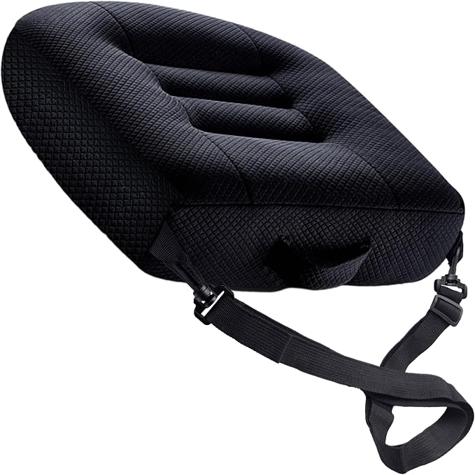 Universal Booster Seat Cushion with Adjustable Height, Breathable Mesh Portable Design with Straps, Improve Vision Improve Sitting Posture Stress Relief Driving Office Family Outdoor - Black