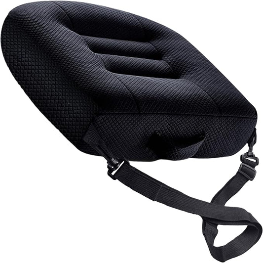 Universal Booster Seat Cushion with Adjustable Height, Breathable Mesh Portable Design with Straps, Improve Vision Improve Sitting Posture Stress Relief Driving Office Family Outdoor - Black