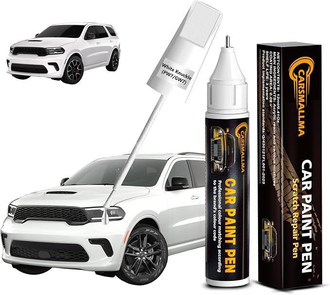 White Knuckle(PW7/GW7) Car Touch Up Paint for Dodge, Color Accurate Car Paint Scratch Repair Pen Kit Quick & Easy Fix Vehicle Chips and Automotive Nicks Scuff