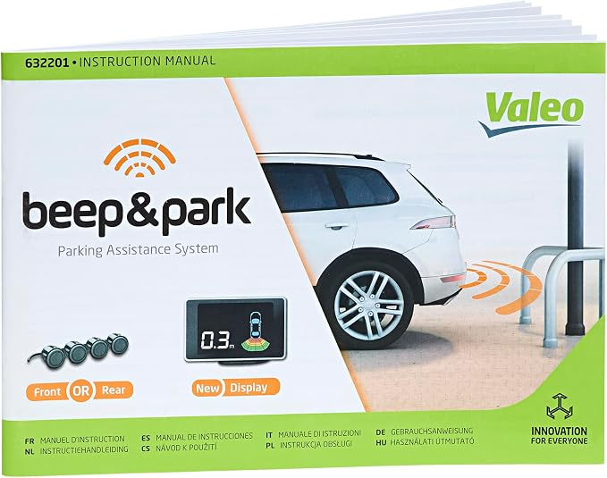 VALEO Beep and Park Parking Assistance Kit with 4 Sensors and LCD Display - Front or Rear Munting 632201