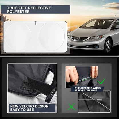 Sunshade for Honda CRV 2017-2022 Sun Shade Fit HR-V CR-V LX EX EX-L, Sport Hybrid, Sport Touring Hybrid SUV Accessories Front Window Shield Sun Visor Protector Foldable Windshield Cover Block UV Rays