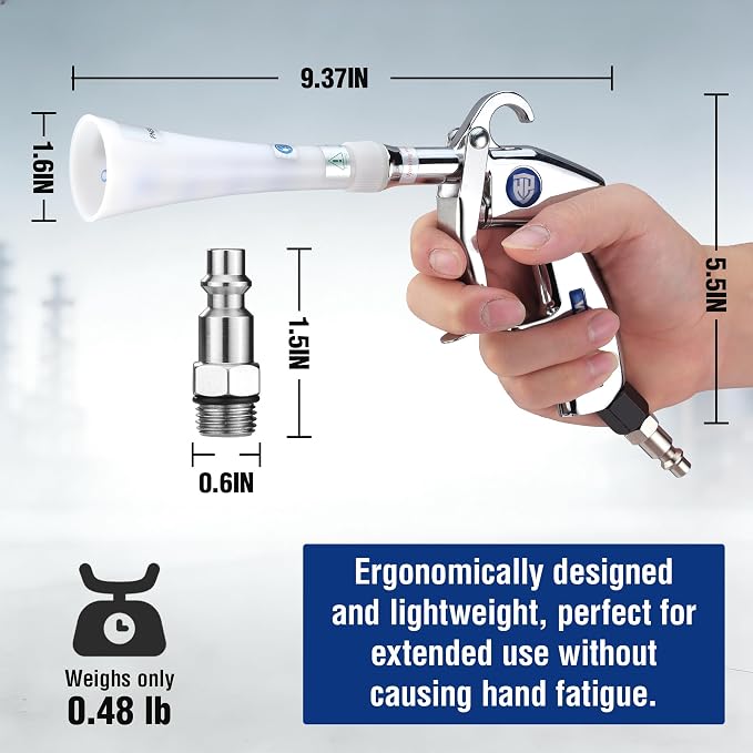 WORKPRO Tornado Nozzle Air Blow Gun for Car Detailing, Workshops, and Home Cleaning – Quickly Blasts Dirt and Dust, Compatible with Air Compressors