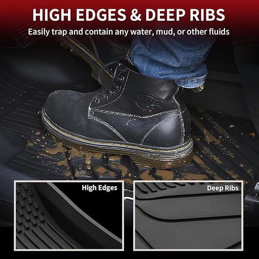 LASFIT Premium Extra Thick Floor Mats for Tesla Model 3 Highland 2024 2025 2026 Custom Fit TPE All Weather Model 3 Interior Accessories Cargo Liner Front Rear Trunk Mat Full Set Car Mats 6 PCS