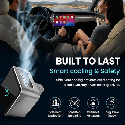 Ultra Compact Multi-User AUTO-Connect Wireless CarPlay Adapter 2026 for iPhone – Fast & Stable 5GHz Dual Band WiFi, Converts Wired to Wireless, USB-A/USB-C, for Cars 2016+, iOS 10+
