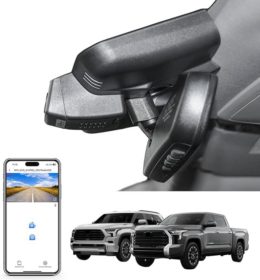 Mangoal 4K Dash Cam Custom fit for Toyota Tundra 2022-2026 & Sequoia 2023-2026 (Model B), Limited SR SR5 TRD Pro Limited Platinum (Gen3), UHD 2160P Video, WiFi & App, Easy to Install, GPS, 64GB Card