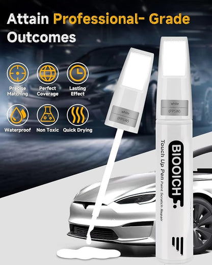 Touch Up Paint Pen Exact Color Match Car Chip and Scratch Repair (for Tesla, Pearl White(PPSW))