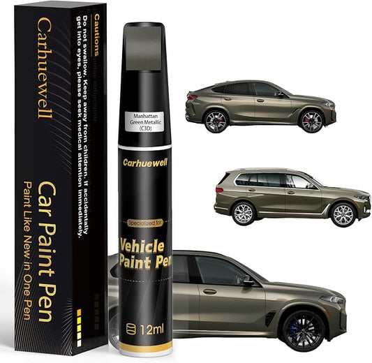 Manhattan Green Metallic(C3D) Touch Up Paint Compatible with BMW, Exact Match Car Paint Pen Automotive Scratch Repair Remover Kit Quick & Easy Solution for Vehile Chips and Nicks
