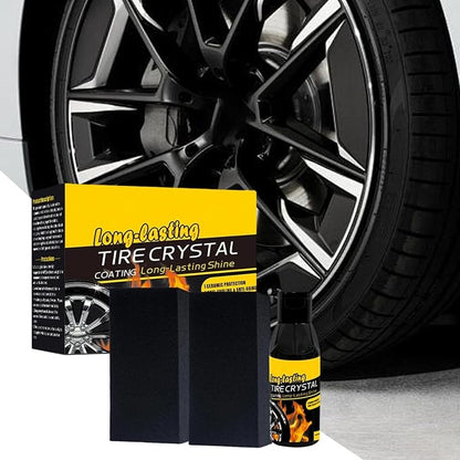 Tire Coating Liquid, Wheel Shining Formula, 100ml Bottle with Soft Sponge, Premium Protective Gloss, Restorative Solution with Blackening Effect, Vehicle Maintenance for New Look