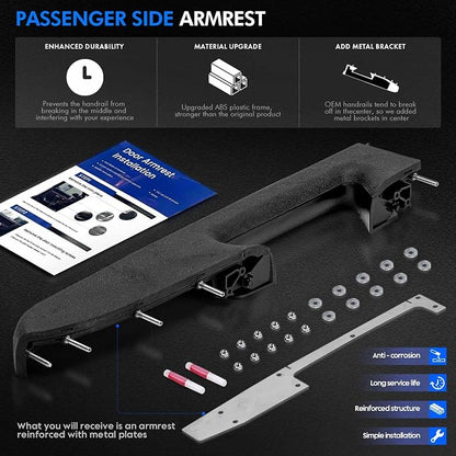 22818470 Front Right Passenger Side Armrest Repair Kit Fit for Chevy Silverado 1500 2500HD 3500HD 2010-2014 For GMC Sierra 1500 2500 HD 3500 HD 2010-2014 Door Panel with Release Handle Below Armrest