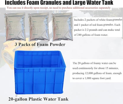 LANGXUN 2026 Upgrade Foam Machine for Party, 1200W High Power Foam Maker Cannon Bubble Machine, Outdoor Summer Pool Party Water Toys for Birthdays Hoilday Celebrations and Backyard Events