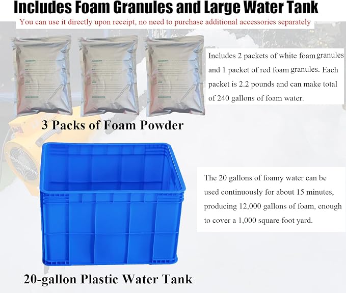 LANGXUN 2026 Upgrade Foam Machine for Party, 1200W High Power Foam Maker Cannon Bubble Machine, Outdoor Summer Pool Party Water Toys for Birthdays Hoilday Celebrations and Backyard Events