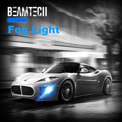 BEAMTECH 90-12 Bulbs, Fog Light, G-XPower Chips 500% Brighter Plug and Play, Pack of 2