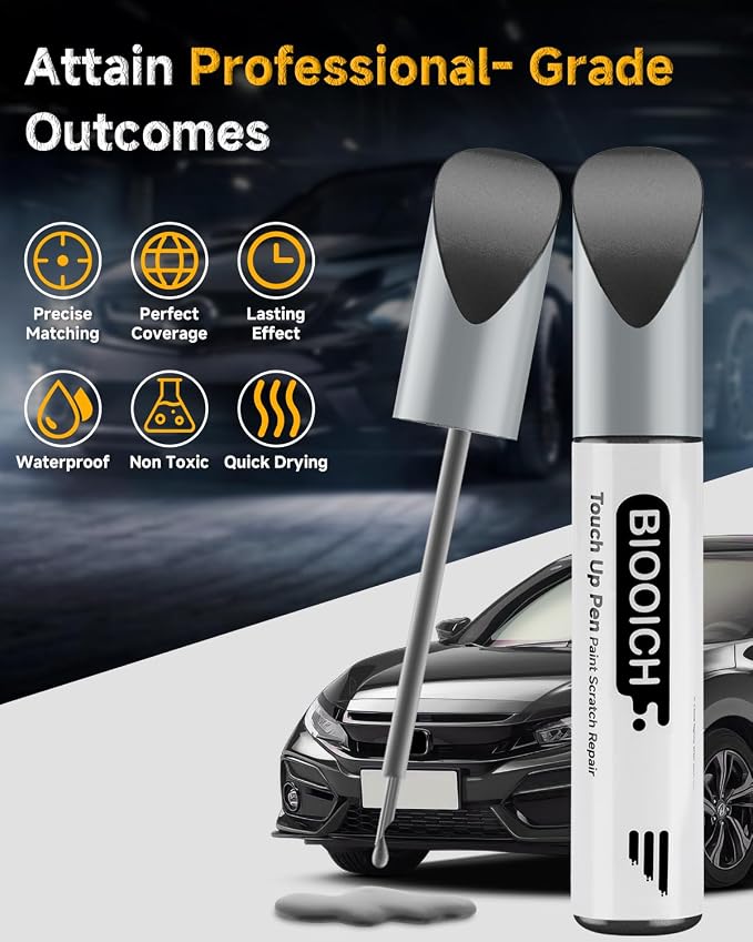 Touch Up Paint Pen Exact Color Match Car Chip and Scratch Repair (for Honda, Modern Steel Metallic(NH-797M))