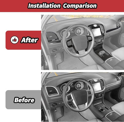 JeCar 16pcs Full Set Carbon Fiber Interior Trim Kit for 2011-2014 Chrysler 300/300C