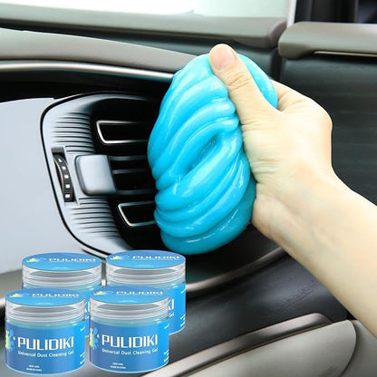 PULIDIKI Car Cleaning Gel for Car Cleaning Putty Car Putty Auto Detailing Tools Car Slime Cleaner Dust Cleaning Gel for Car Interior Cleaner Car Accessories Keyboard Cleaner Blue, 4 Pack (160g Each)