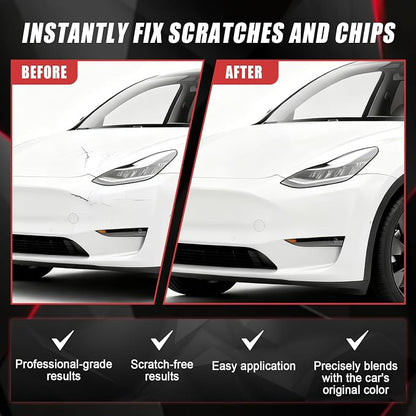 Touch Up Paint for Cars (Pearl White Multi-Coat PPSW), Compatible with Tesla Model Y/3/X/S, 0.4 fl oz Color Accurate 2-in-1 Car Paint Scratch Repair Pen, Easy to Use, Fast-Drying, Long-Lasting