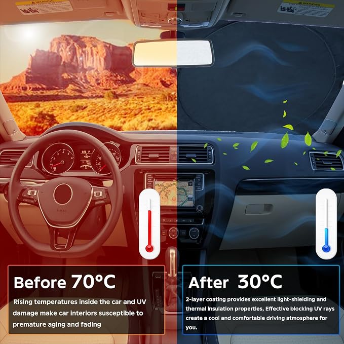 INSAUTO for Forester SUV Windshield Sun Shade Car Sunshades, Custom-fit 2019-2023 2024 Subaru Forester Windshield Cover Front Window Sun Visor Shield Keep Vehicle Cool Interior Accessories