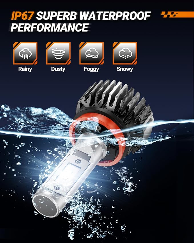 SEALIGHT H8/H9 and 9005/hb3 Fog Light, 60,000LM ATV 6 Times Brightness Fog Bulbs,Easy Plug-N-Play Fog Bulbs, Pack of 4