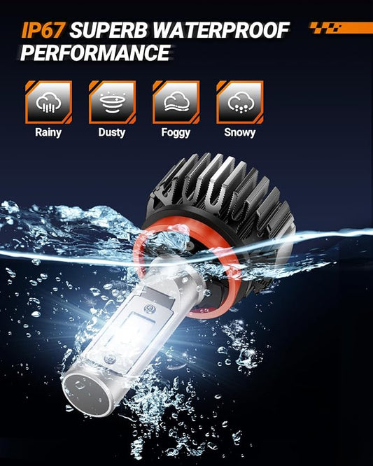 SEALIGHT H8/H9 and 9005/hb3 Fog Light, 60,000LM ATV 6 Times Brightness Fog Bulbs,Easy Plug-N-Play Fog Bulbs, Pack of 4