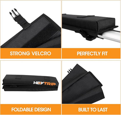 HEYTRIP Roof Rack Pads 30" Aero Crossbar Pads for Kayak/Surfboard/SUP/Canoe with 15FT Tie-Down Straps and Storage Bag