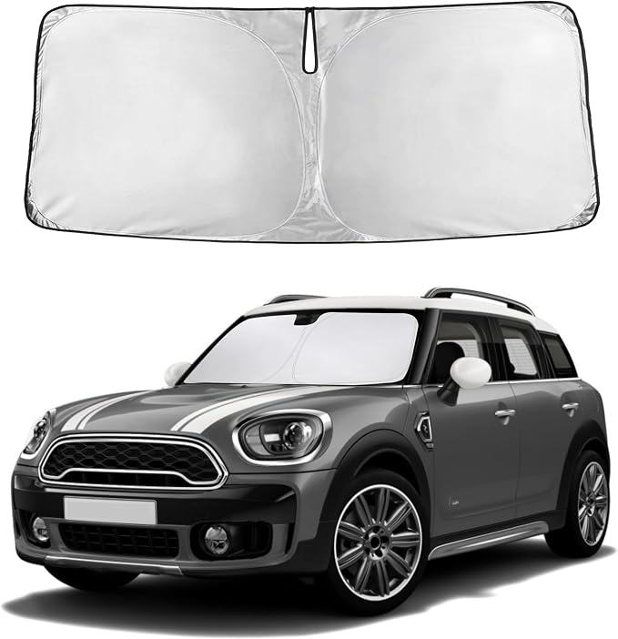 EcoNour Windshield Sunshade Compatible for Mini Country Man Cooper F60 2017-2024 2025 2026, Sun Visor for Front Windshield & Window Sun Shade Cover, UV Heat Blocker & Protector, Car Accessories