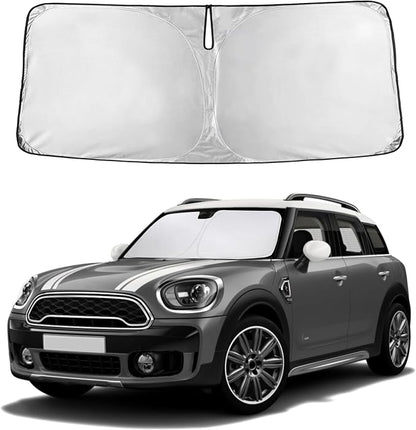 EcoNour Windshield Sunshade Compatible for Mini Country Man Cooper F60 2017-2024 2025 2026, Sun Visor for Front Windshield & Window Sun Shade Cover, UV Heat Blocker & Protector, Car Accessories