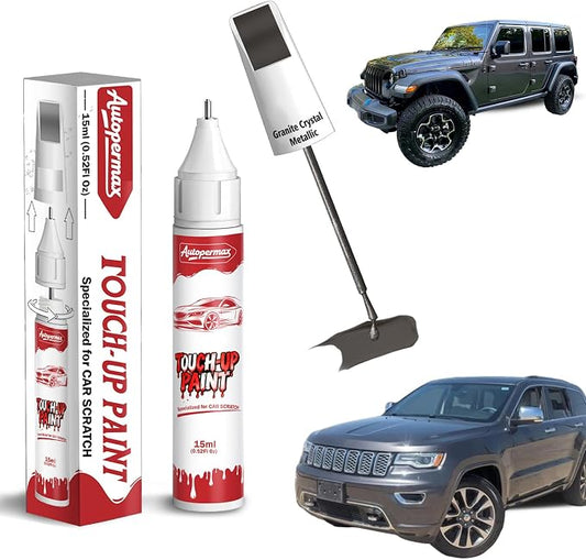 PAU/LAU Granite Crystal Metallic Car Touch Up Paint for Jeep, Color Accurate Two-In-One Car Paint Scratch Repair Pen, Professional Scratch Remover for Vehicles Chips and Nicks Scuff