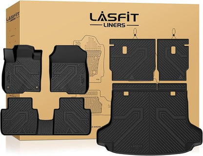 LASFIT Floor Mats & Cargo Mat with Backrest Mat for Honda HRV 2027 2026 2025 2024 2023 Sport/LX/EX-L & for Acura ADX 2025-2026, All Weather TPE Custom Fit HR-V Floor Liner Accessories Full Set