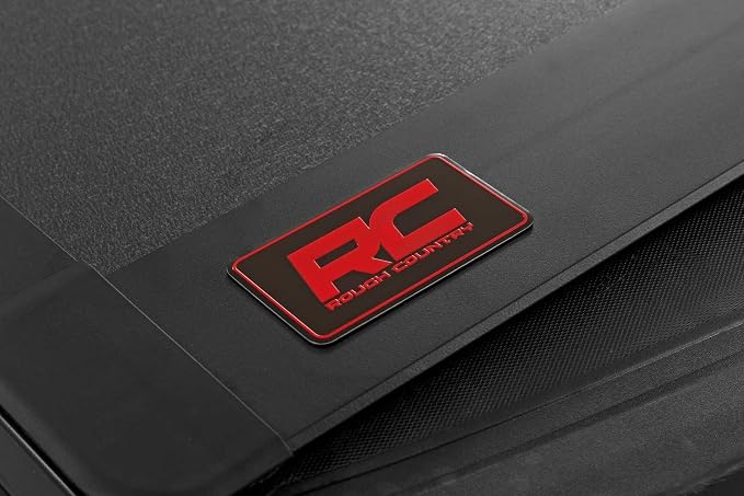 Rough Country Hard Tri-Fold Truck Bed Tonneau Cover for Chevy Colorado & GMC Canyon (2015-2026) - Aluminum Flip-Up Folding Bed Cover, Fits 5' (60") Bed