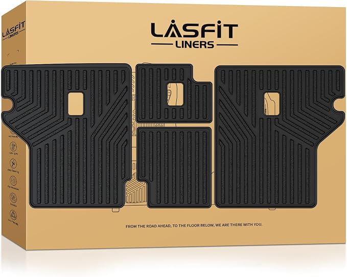 LASFIT Premium Extra Thick Rear Seat Back Mats for Toyota 4Runner 2010-2024 (Only fit 5-Seats) Seat Back Cover | TPE Custom Fit Waterproof 4 Runner Second Row Back Seat Backrest Protector Liners
