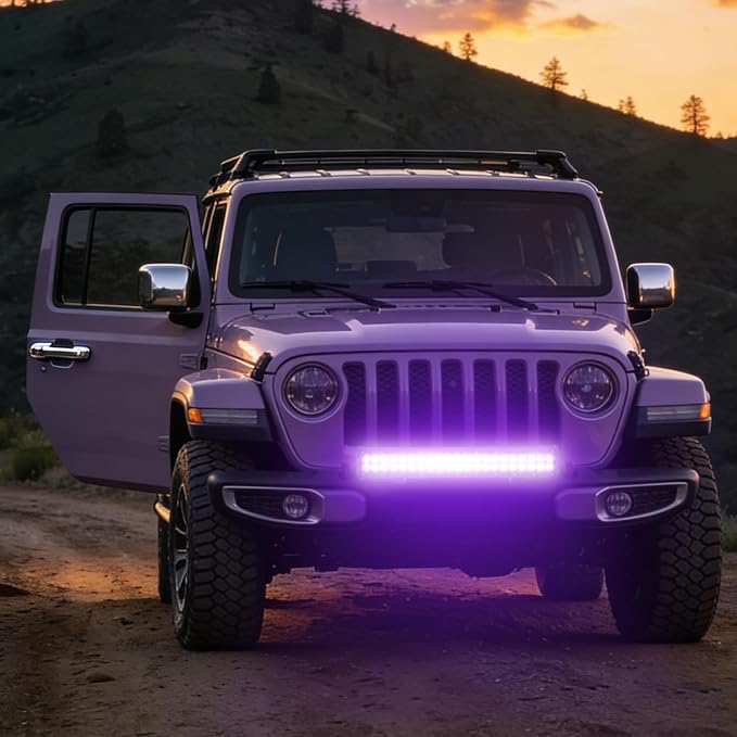 Nilight LED Light Bar 20 Inch 126W Spot Flood Combo Purple Beam Off Road Lamp Fishing Hunting Emergency Deck Work Lighting for Trucks UTV Pick-up Van Boat Tractor