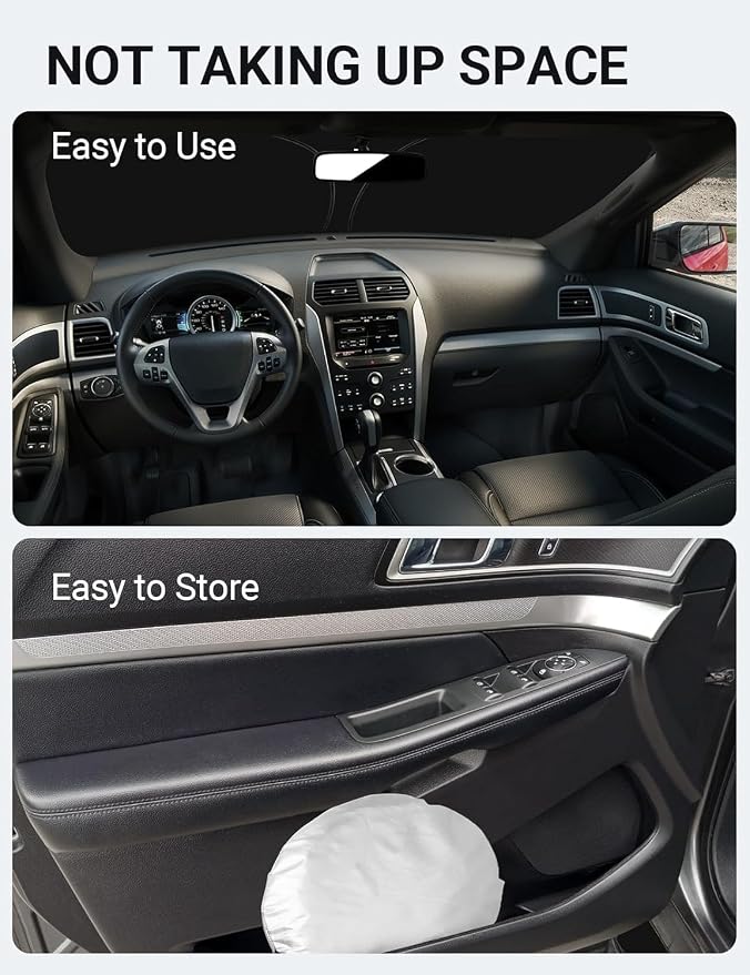 Proadsy 2026 Upgrade Front Windshield Sun Shade Foldable Sunshade Protector Custom Sun Visor Fit 2016-2019 Ford Explorer SUV ST XLT Limited Platinum Accessories