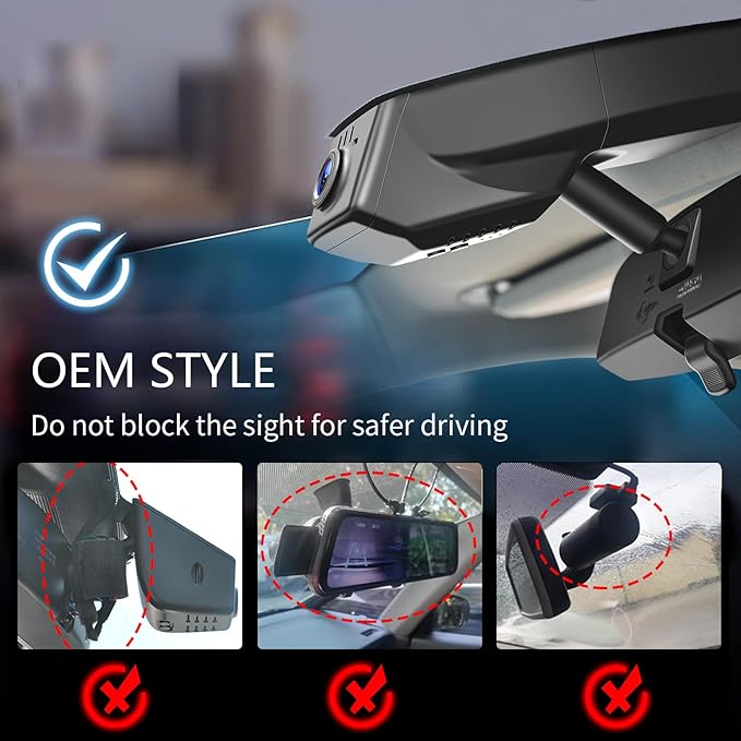 mangoal STARVIS 2 Front 4K HDR Dash Cam IMX678, Custom Fit for Cadillac Escalade/Escalade ESV 2015-2020(Model C), 5GHz WiFi, GPS, 64GB Card