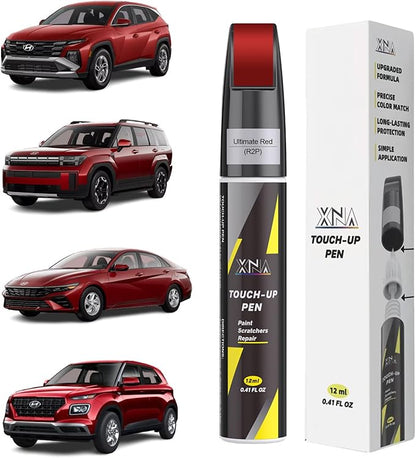 XNA Ultimate Red(R2P) for Hyundai Touch Up Paint, Car Scratch Remover for Nicks and Chips Repair, 2-In-1 Quick & Easy Fix Car Scratch Repair Kit with Exact Color-Matched