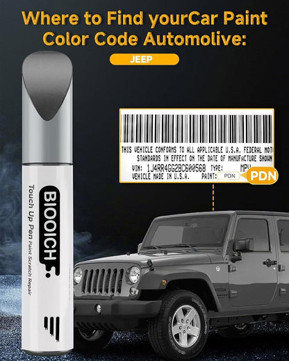 Touch Up Paint Pen Exact Color Match Car Chip and Scratch Repair (for Jeep, Sting Gray(PDN))
